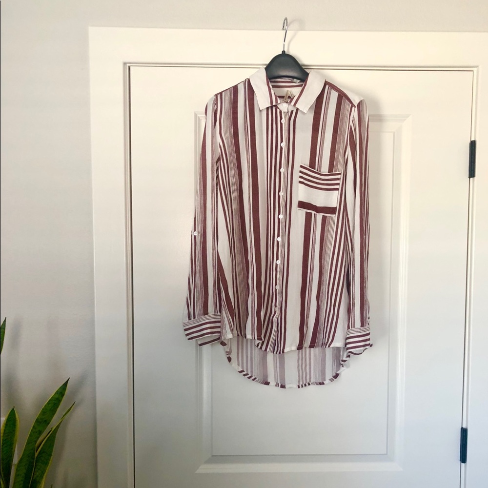 striped button-down shirt